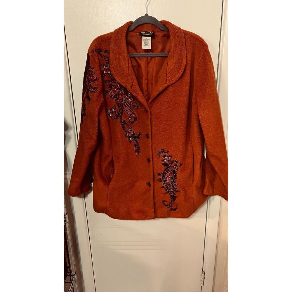 Bob Mackie Vintage Wearable Art Fleece Jacket SIze L